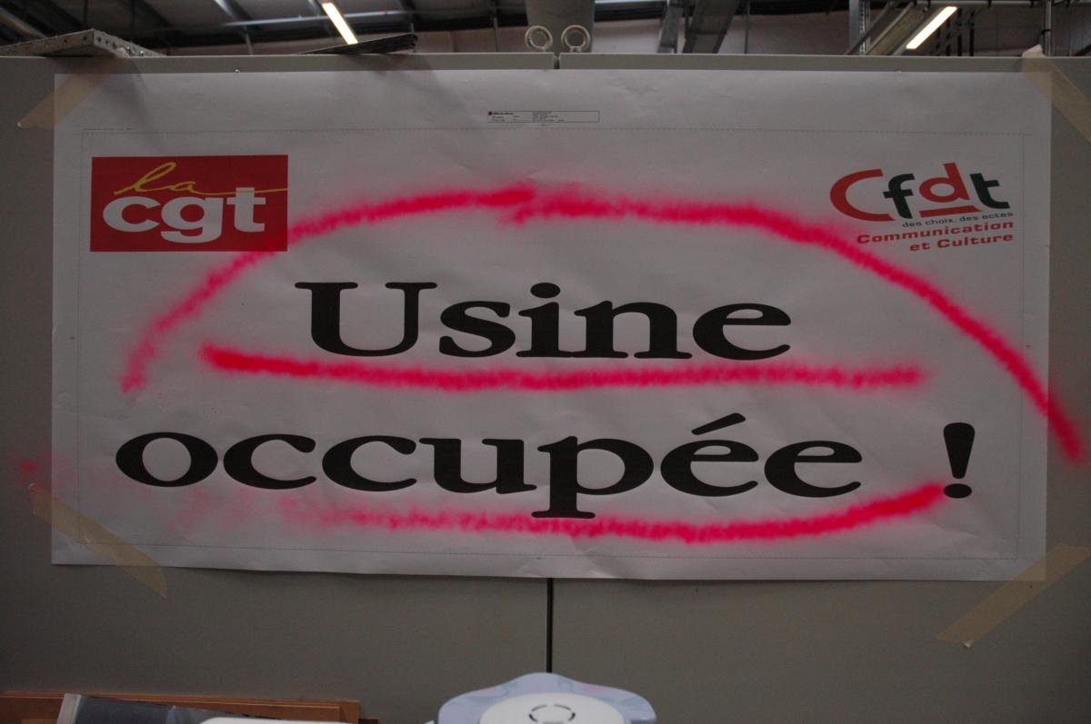 Affiche usine occupée (CGT CFDT)