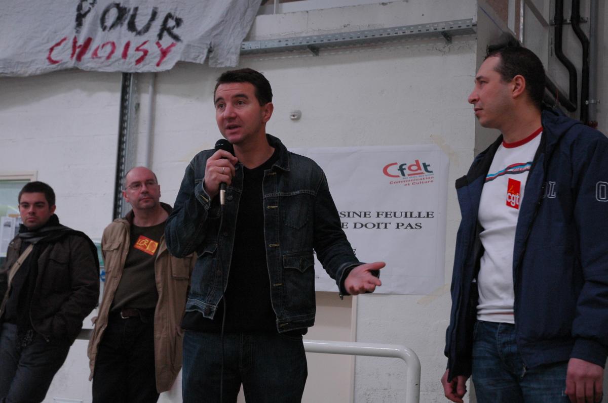 Olivier Besancenot soutien les salariés de l'Imprimerie Nationale.