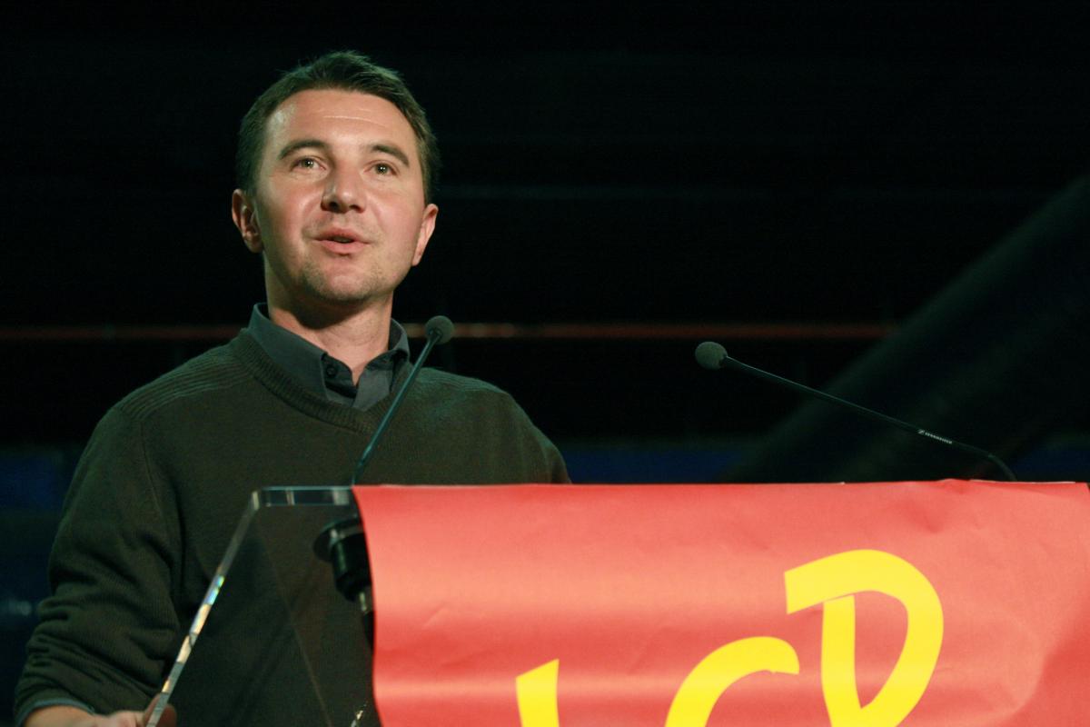 Olivier Besancenot pendant son intervention