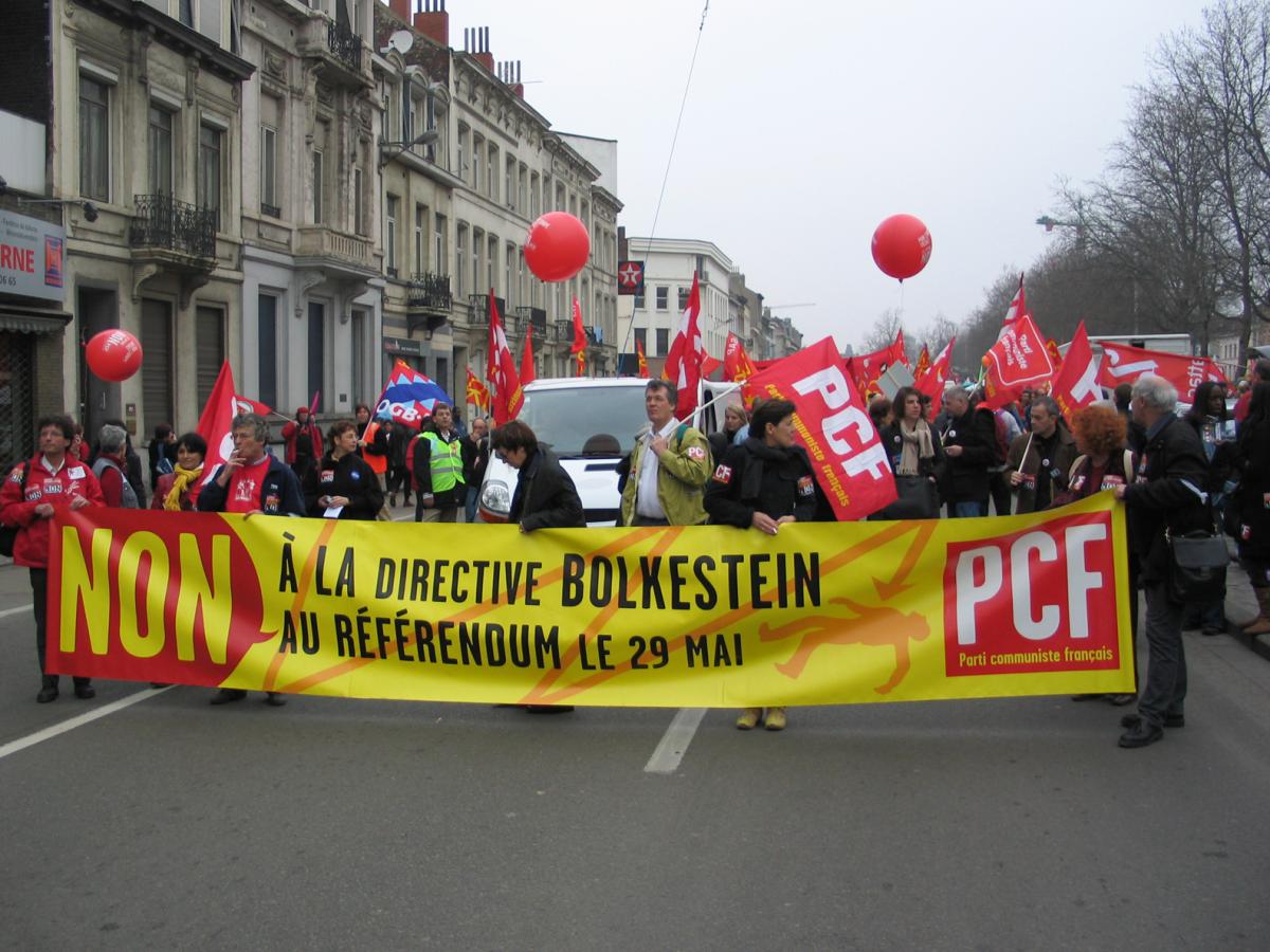 Manifestation contre la Constitution européenne à Bruxelles