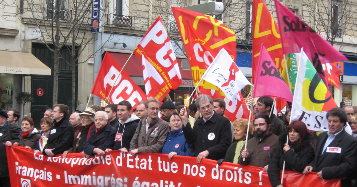 tête de la Manifestation nationale du 5 avril 2008 pour l'égalité des droits