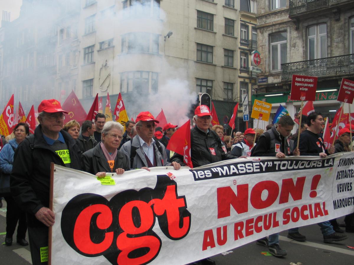 Manifestation contre la Constitution européenne à Bruxelles