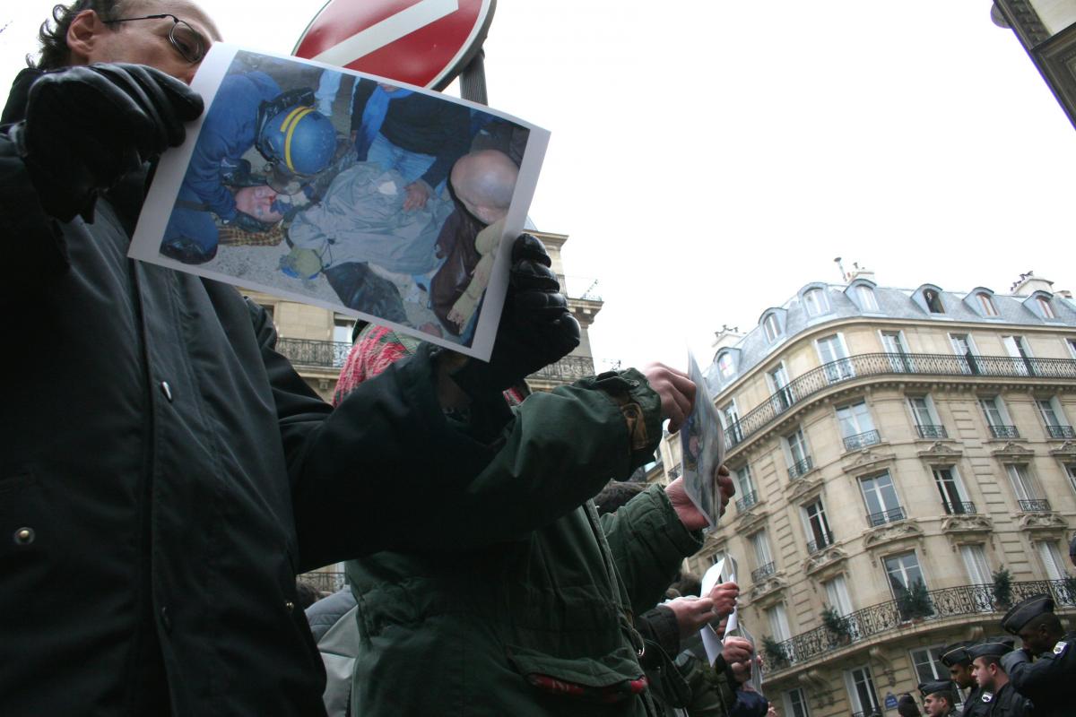 Rassemblement contre le tabassage d'un syndicaliste