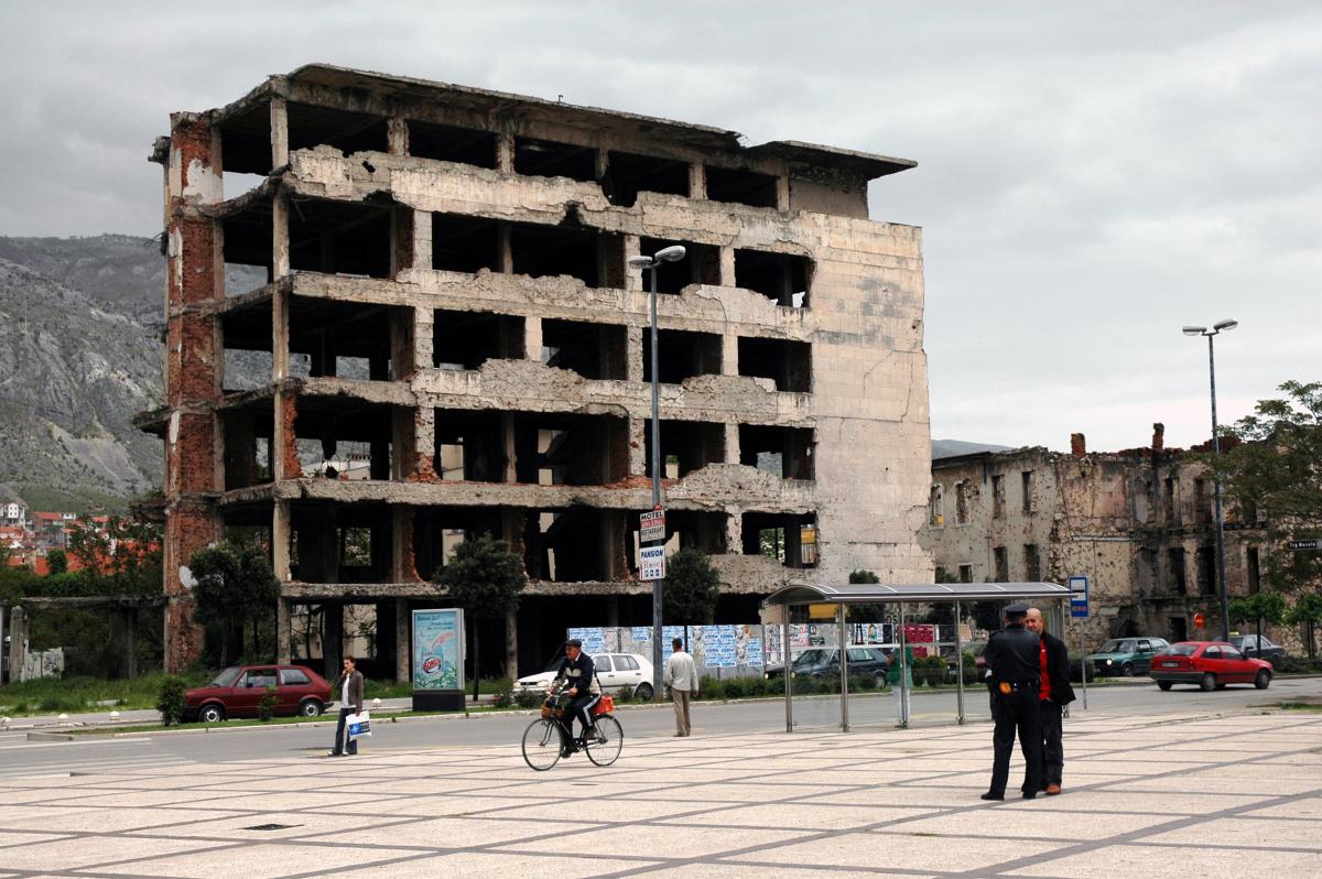 Mostar, quartier Ouest, maison en ruine.