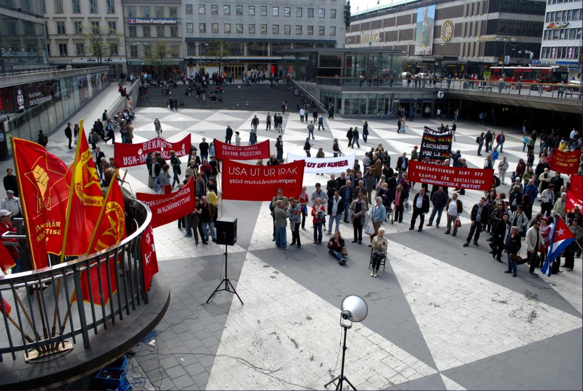 Rassemblement pour le 1er mai à Stockholm.