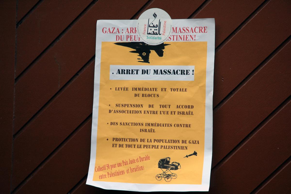 Manifestation contre le massacre de la population de Gaza