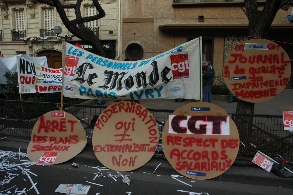Journal Le Monde Imprimerie en grève