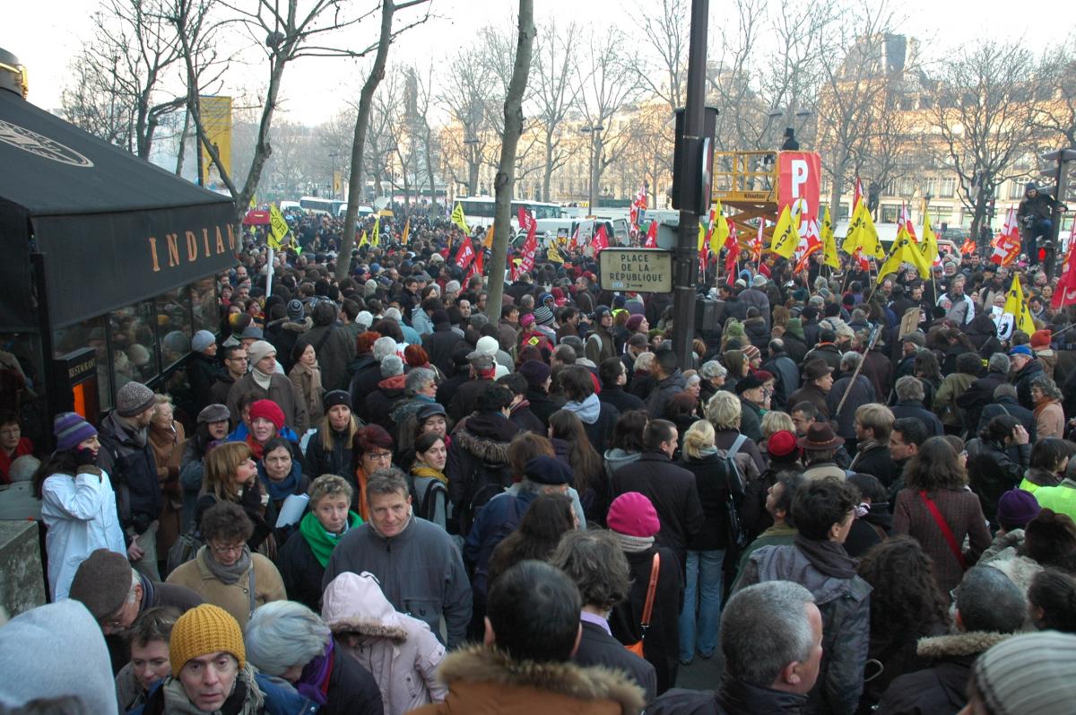 Grève nationale Manif République 29 janvier 2009
