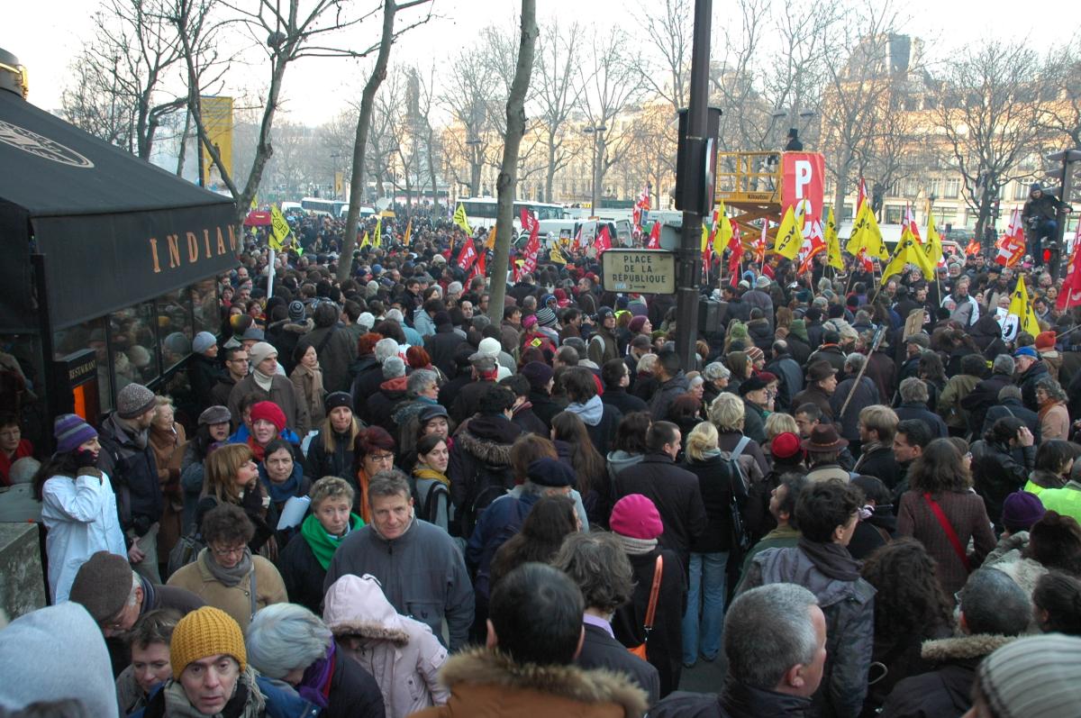 Grève nationale Manif République 29 janvier 2009