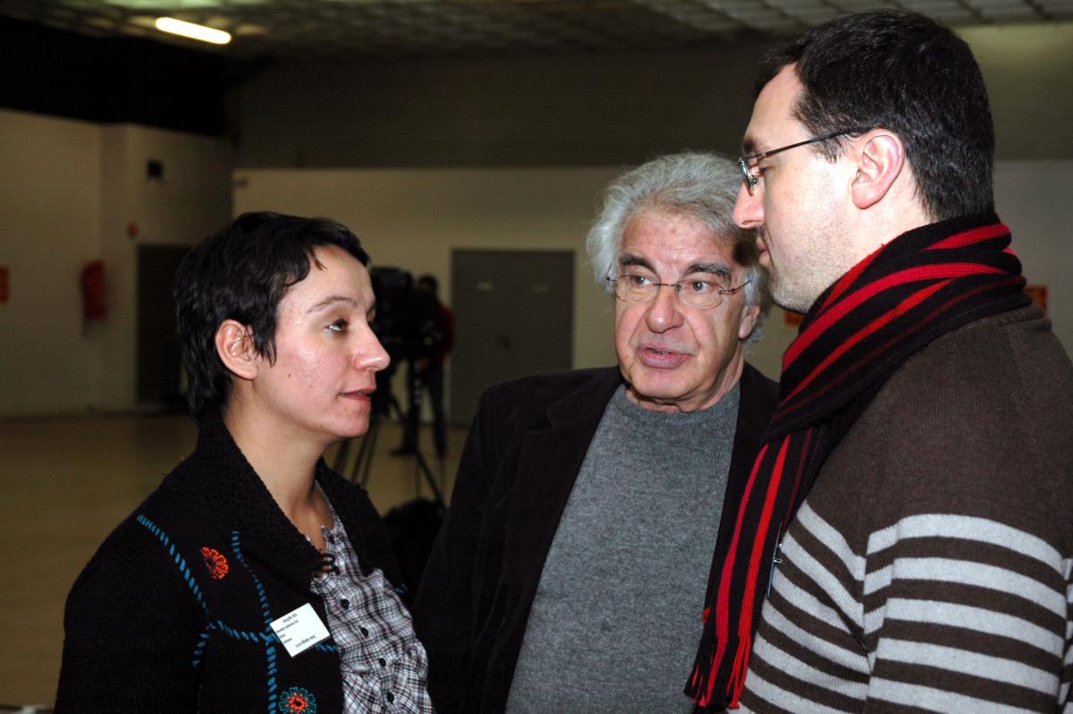 Alain Krivine et Sandra Demarcq au congrès de dissolution de la LCR