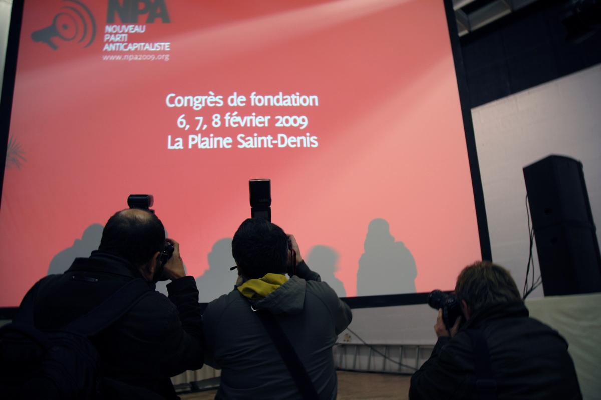 Journalistes au congrès de fondation du NPA