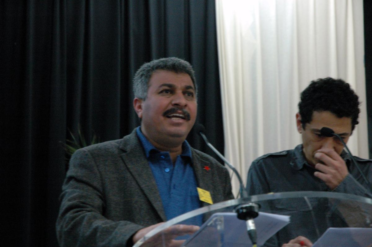 Nasser Kafarna au congrès de fondation du NPA