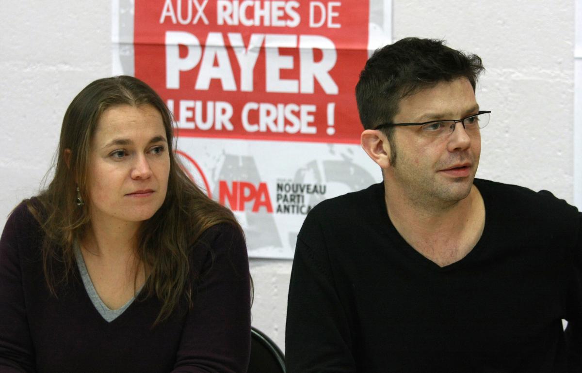 Myriam DUBOZ syndicaliste à la ville de Lyon et Pierre BATON lors de la conférence de presse finale