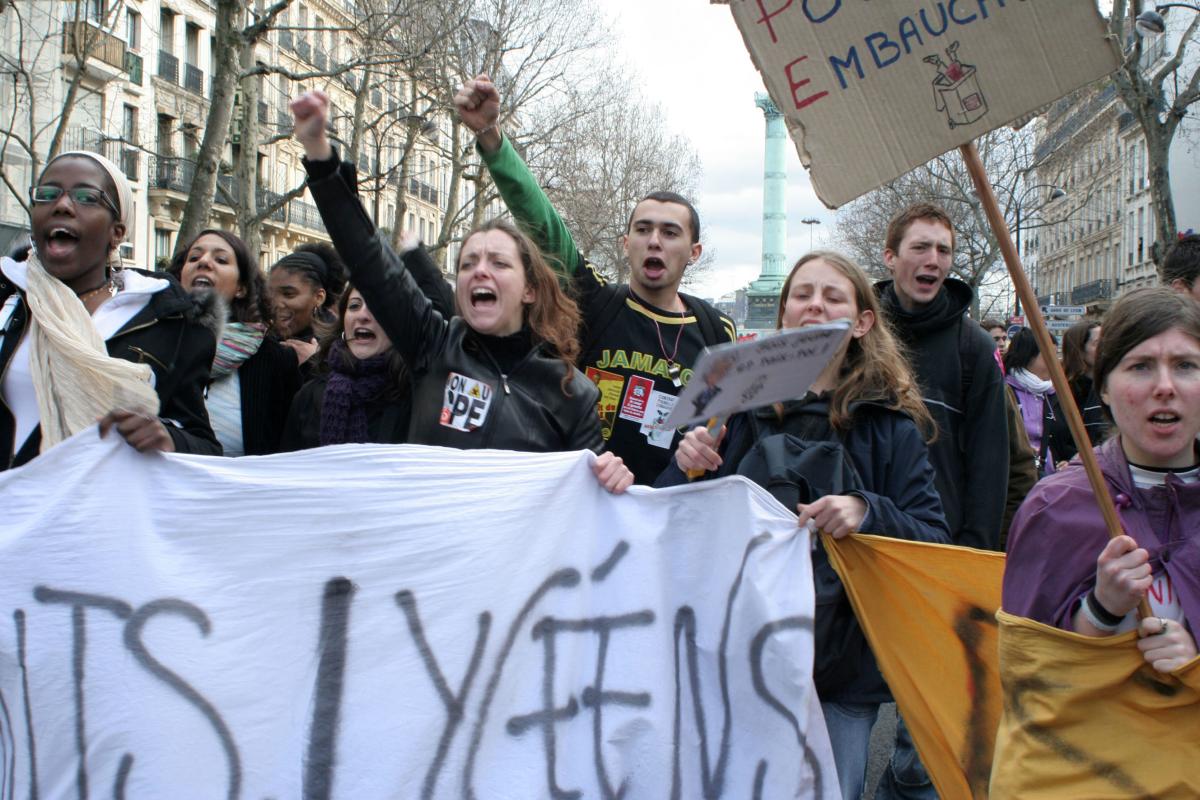 jeunes manif anti CPE 28 mars 2006