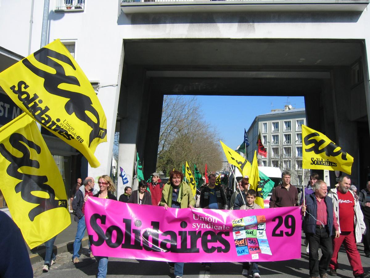 Tête du cortège de Solidaires à brest le 19 mars 2009