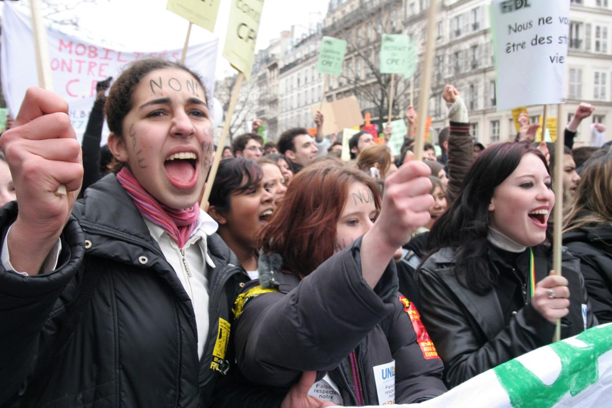 jeunes anti CPE manif 7 mars 2006