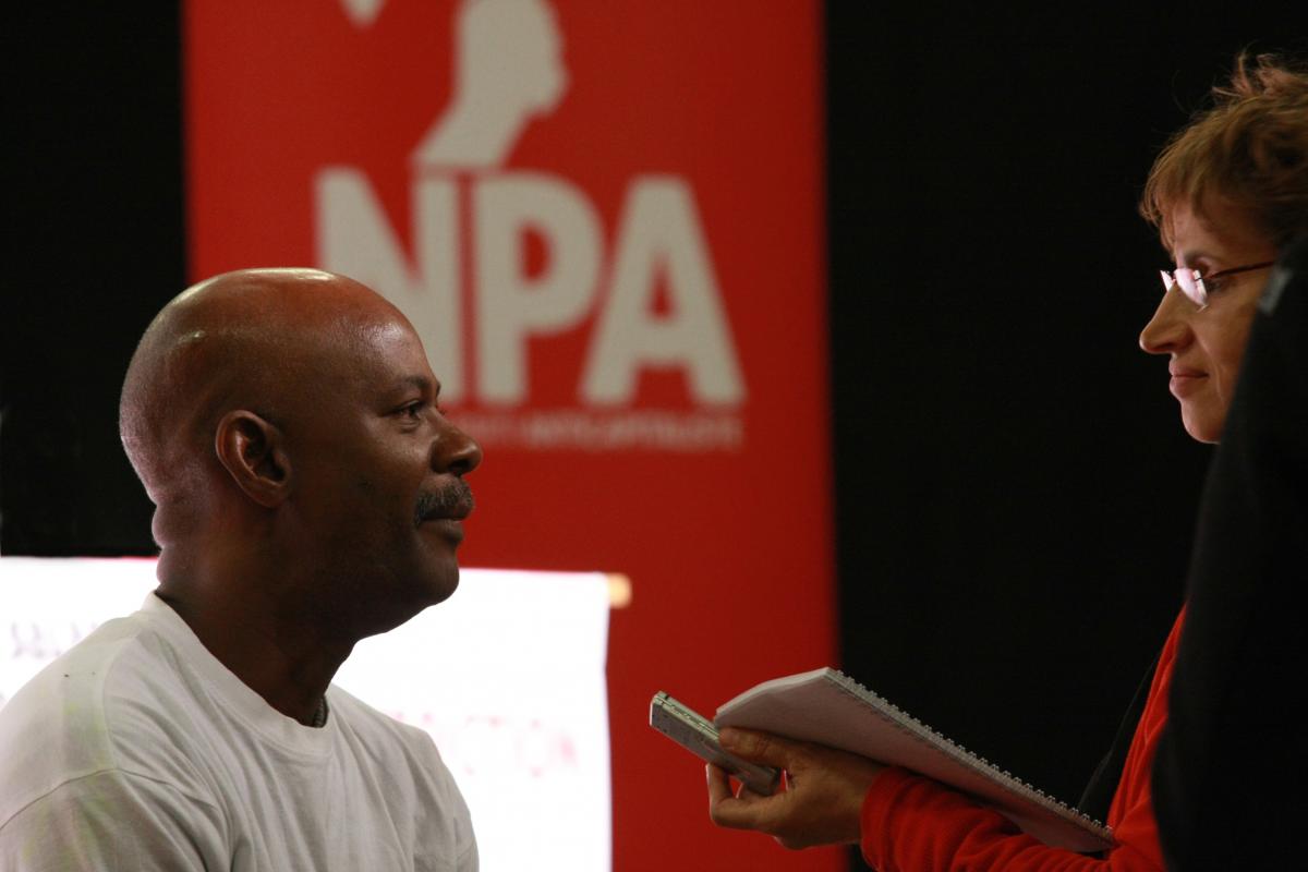 Alex Lollia pendant la conférence de presse