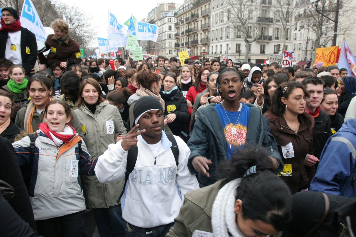 jeunes anti CPE manif 7 mars 2006