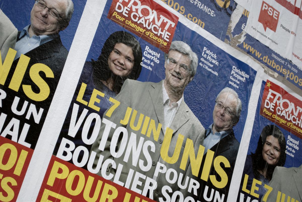 Une affiche du front de gauche pour les européennes de juin 2009