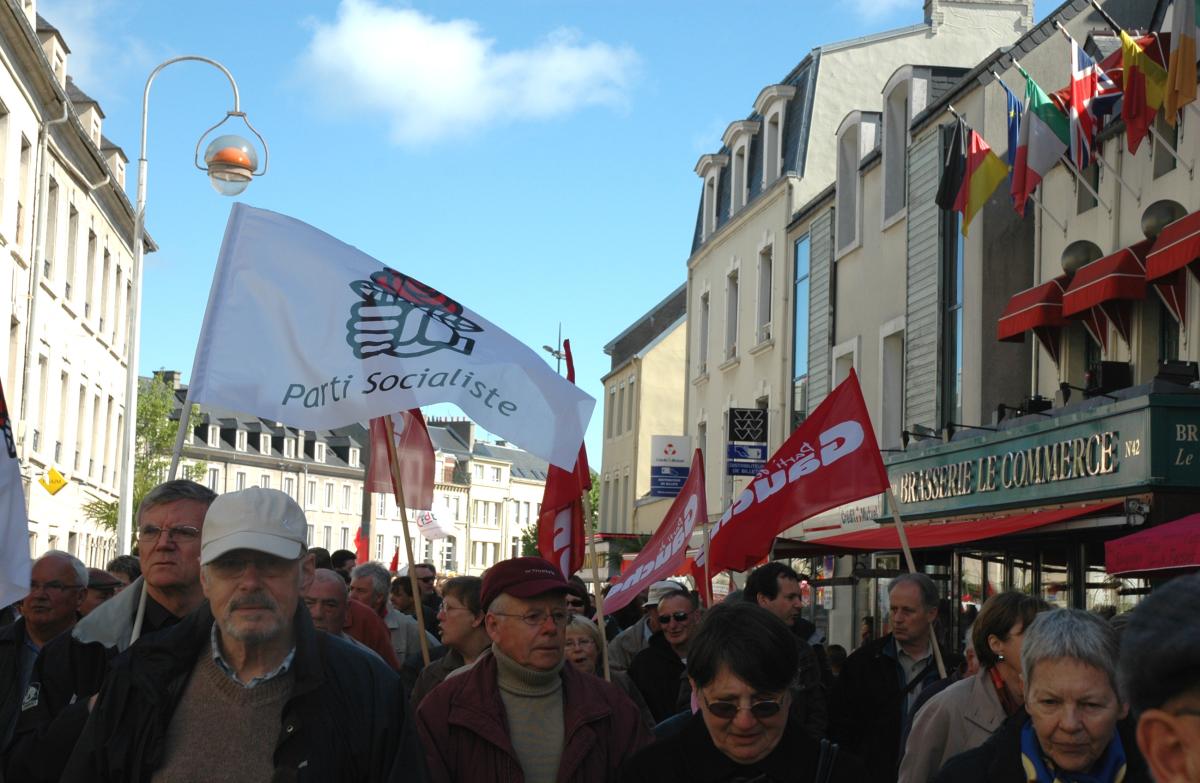 Cortège du PS avec Le parti de Gauche.