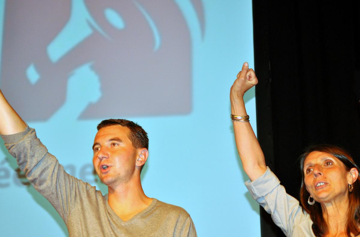Olivier Besancenot et Christine Poupin.