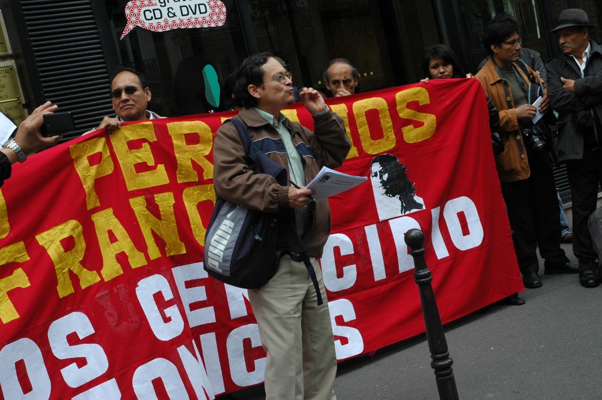 intervenant pour l'Arrêt de la répression du Président Alan Garcia