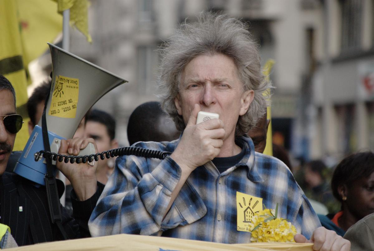 Jean-Baptiste Ayreaud au mégaphone