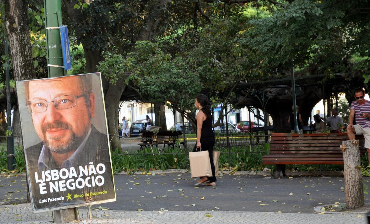 Affiche électorale de Luis Fazenda du Bloco de Esquerda.