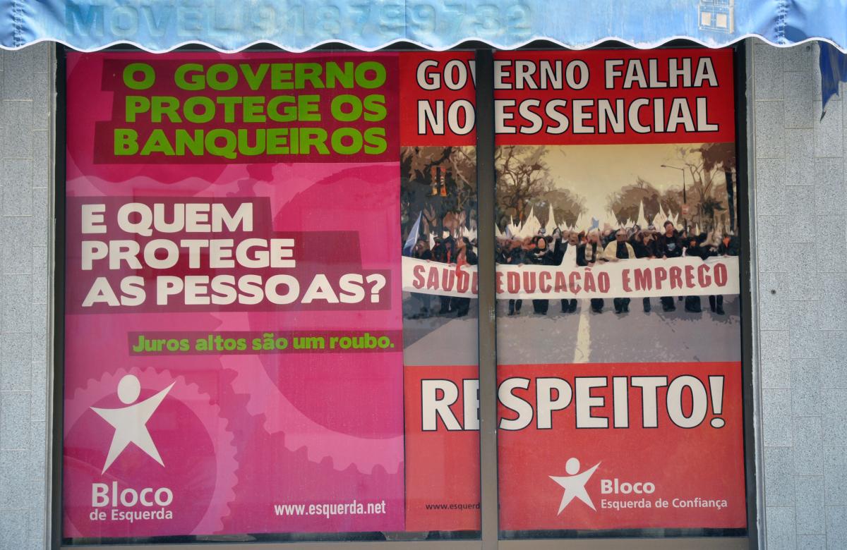 Affiches électorales du bloc de gauche portugais.