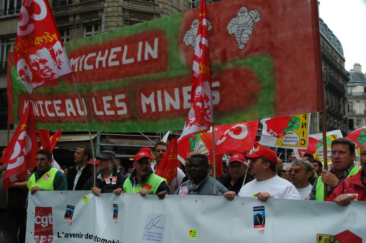METALLURGIE banderole Michelin Montceau les mines.