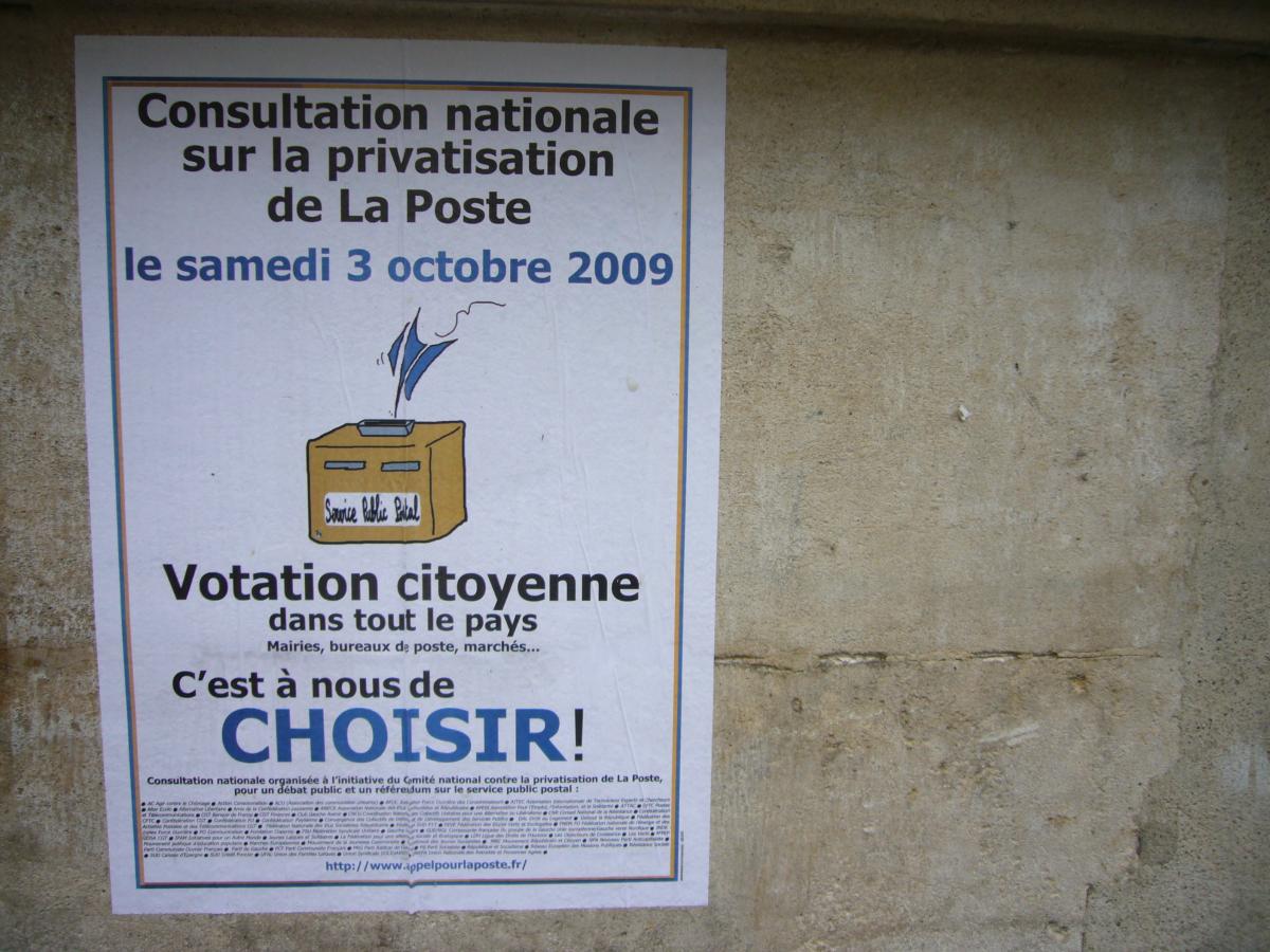 Consultation nationale sur la privatisation de la Poste
