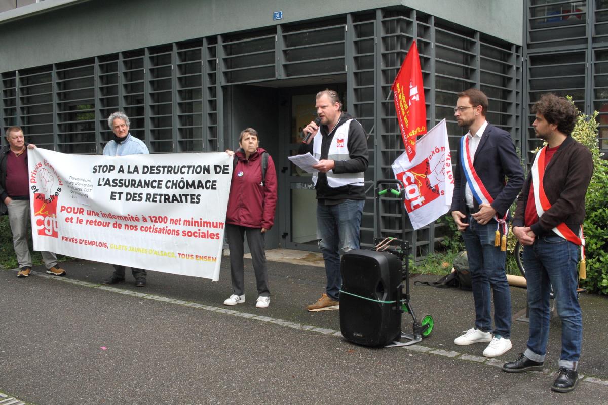 Rassemblement contre la réforme de l'assurance chômage à l'appel de la CGT