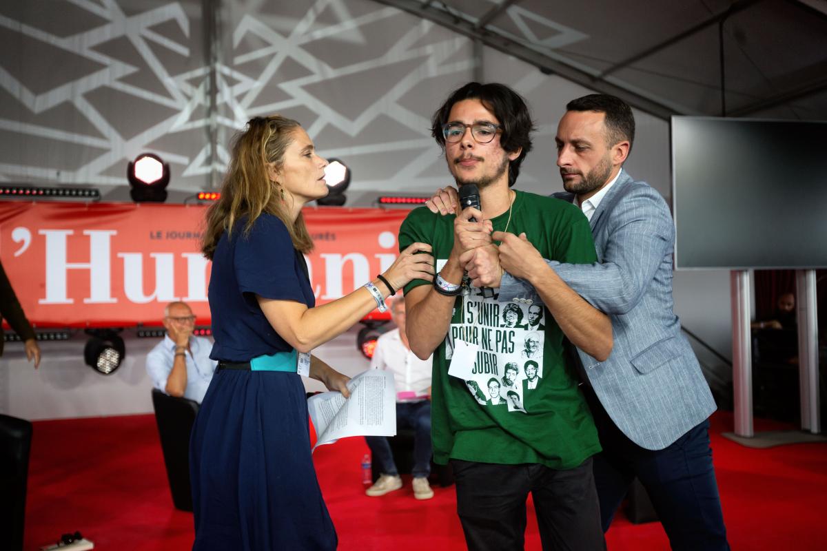 FRANCE - POLITICS - FABIEN ROUSSEL AND EDOUARD PHILIPPE DEBATES AT THE FETE DE L HUMANITE