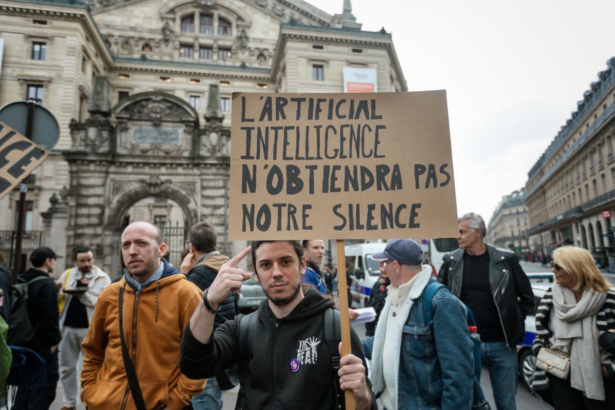 FRANCE - SOCIAL - RALLY AGAINST THE USE OF AI IN DUBBING