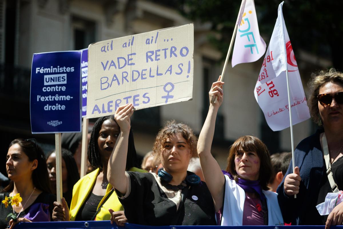 FRANCE - SOCIAL - FEMINIST DEMONSTRATION AGAINST FAR RIGHT