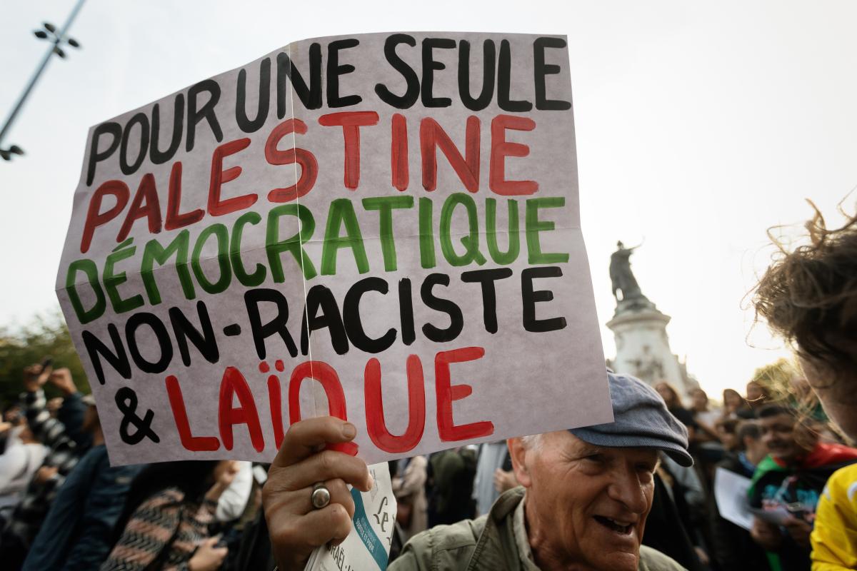 FRANCE - SOCIAL - BANNED RALLY IN SUPPORT OF THE PALESTINIAN PEOPLE