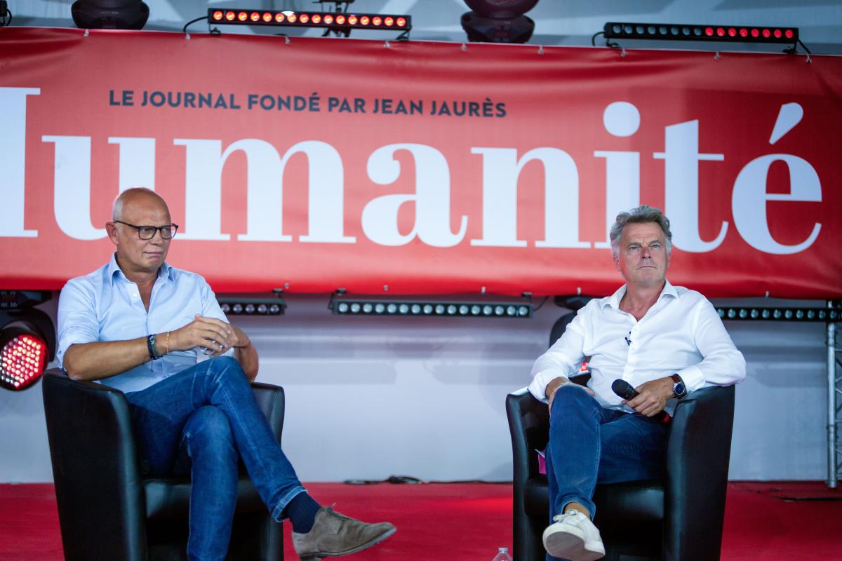 FRANCE - POLITICS - FABIEN ROUSSEL AND EDOUARD PHILIPPE DEBATES AT THE FETE DE L HUMANITE