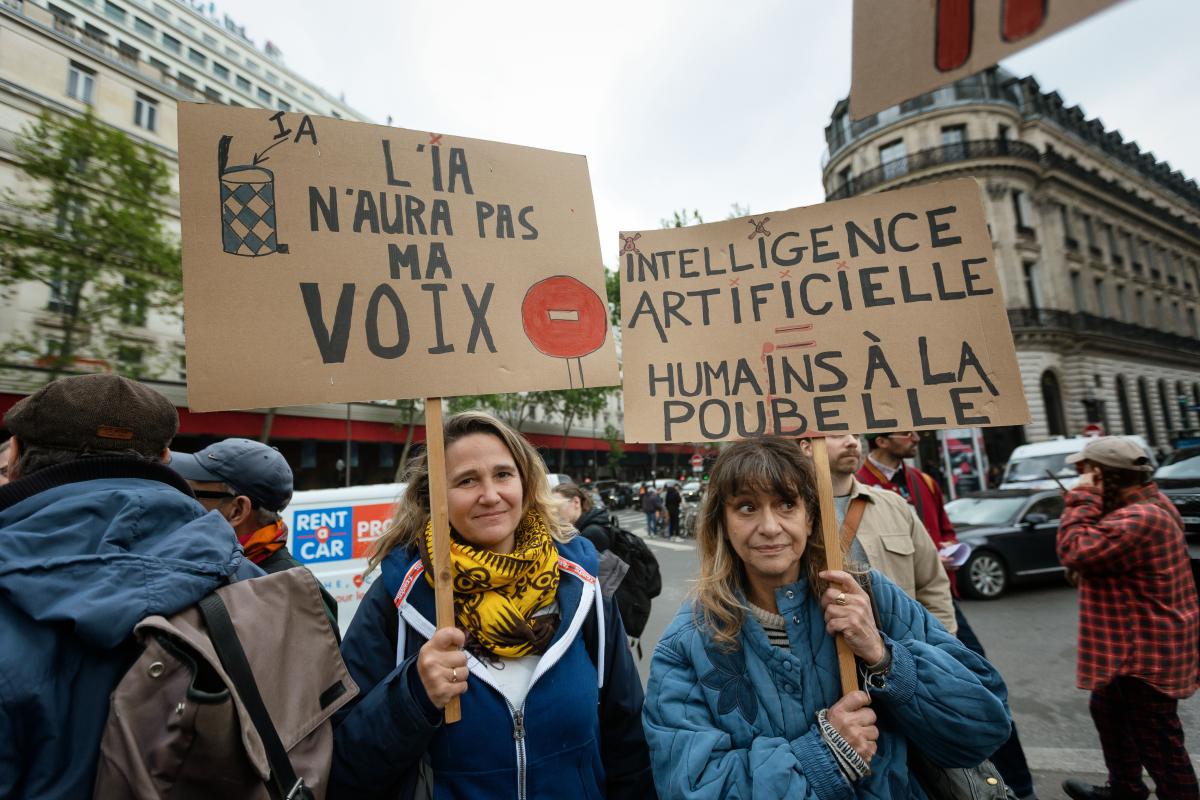 FRANCE - SOCIAL - RALLY AGAINST THE USE OF AI IN DUBBING