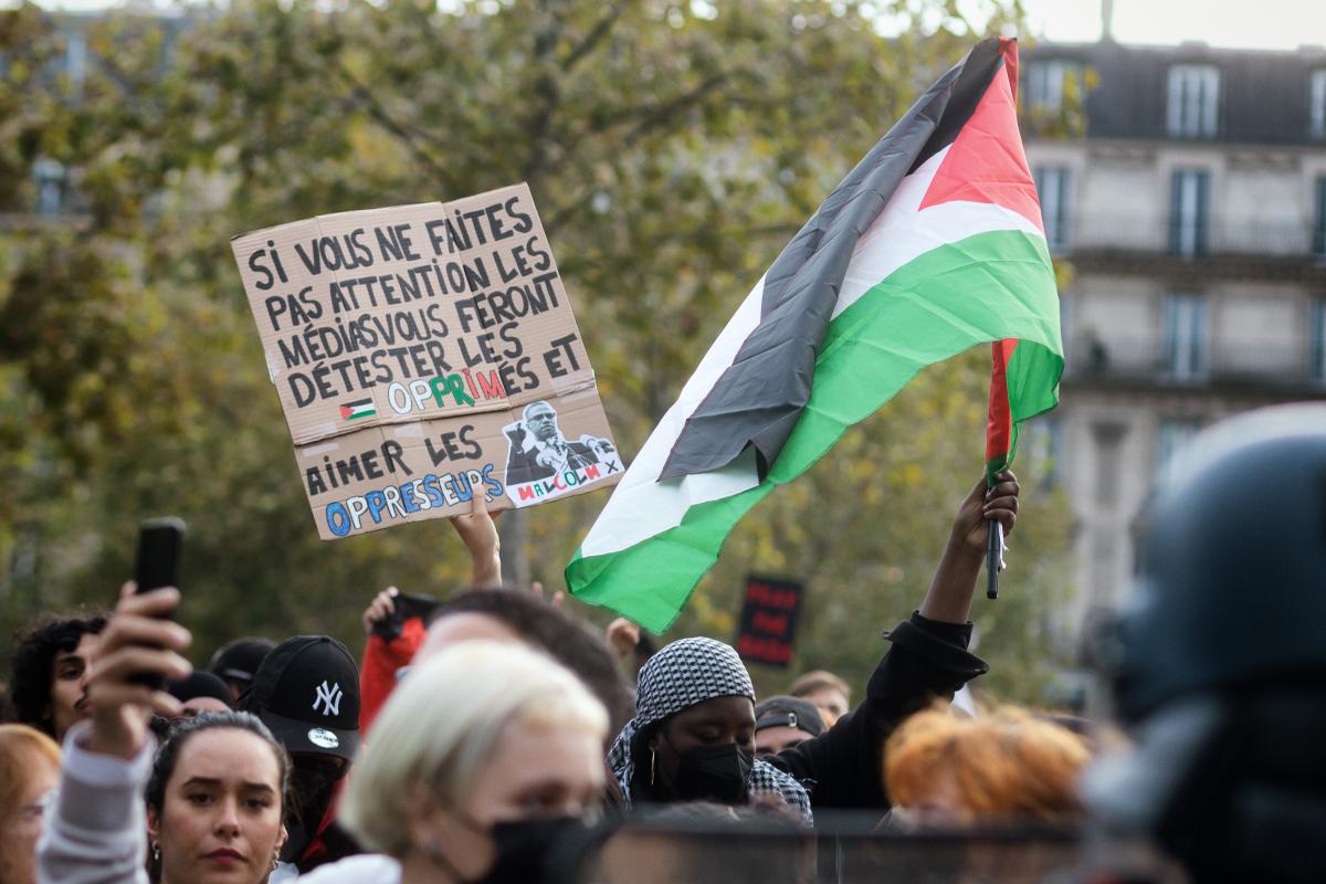 FRANCE - SOCIAL - BANNED RALLY IN SUPPORT OF THE PALESTINIAN PEOPLE