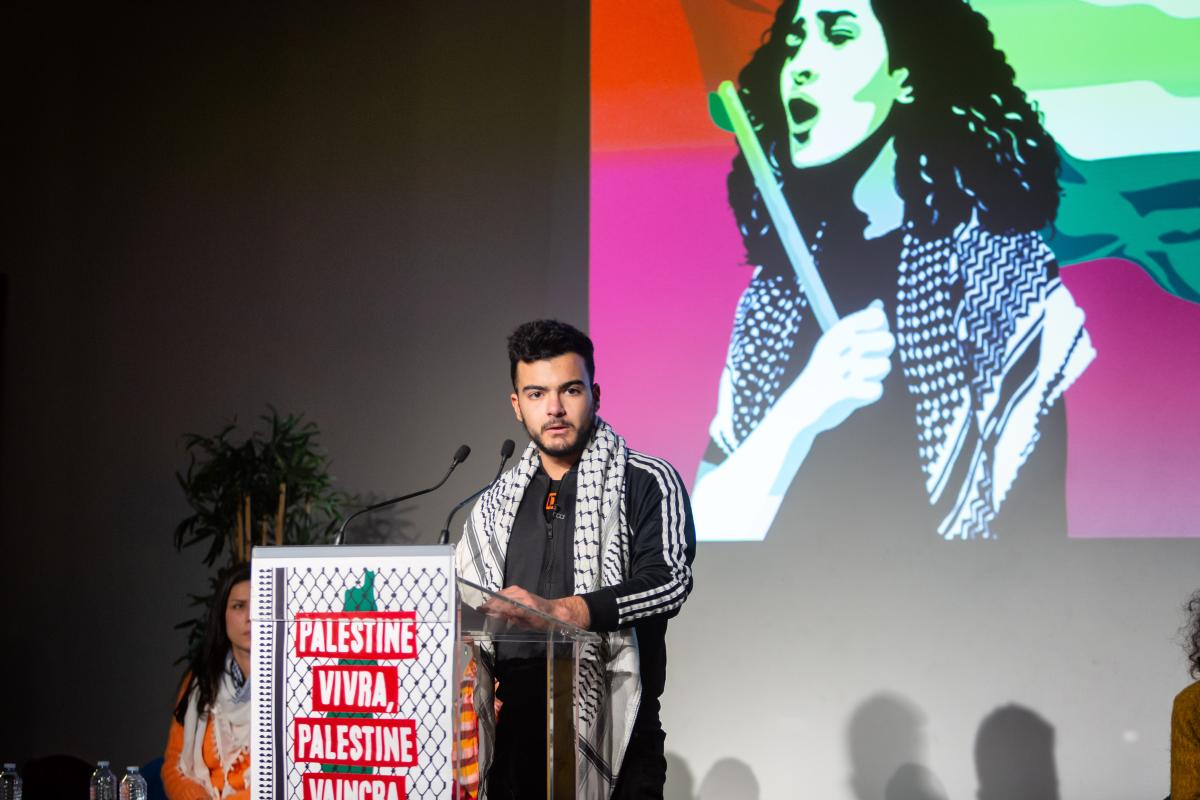 FRANCE - POLITICS - FRANCE - NPA MEETING IN SUPPORT OF PALESTINE