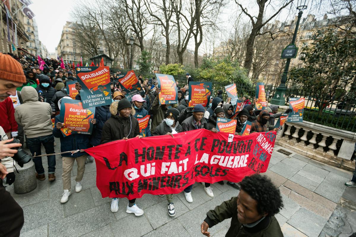 FRANCE - SOCIAL - DEMONSTRATION IN SUPPORT OF THE ISOLATED MINORS OCCUPYING THE GAITE LYRIQUE