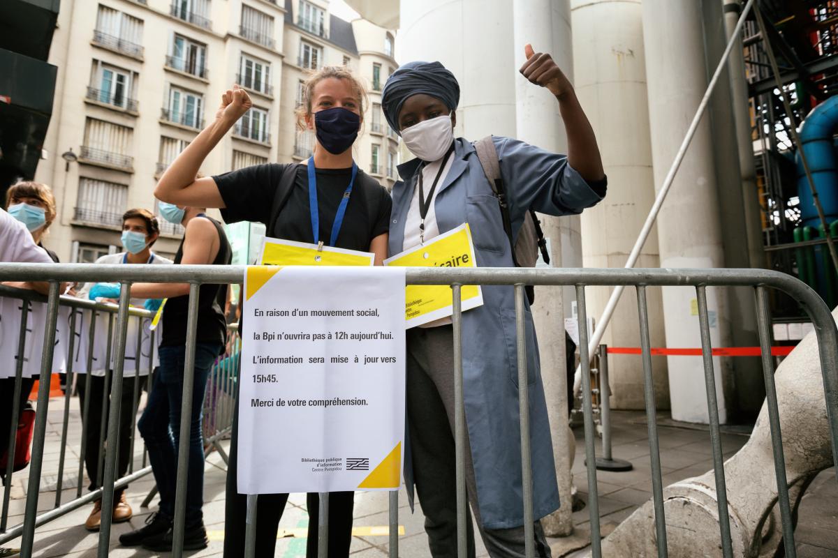 FRANCE - SOCIAL - DEMONSTRATION - PICKETING OF PRECARIOUS BPI WORKERS