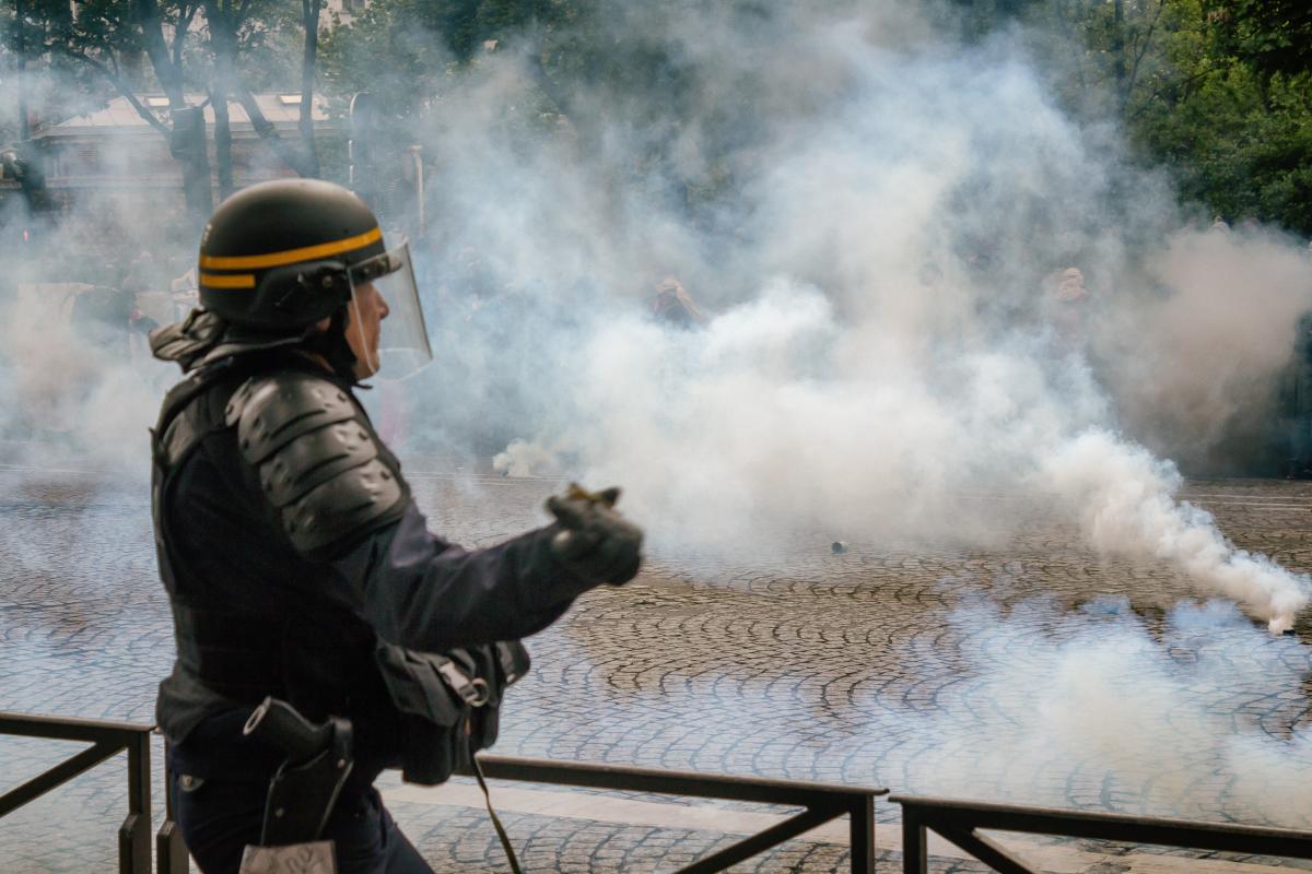 FRANCE - SOCIAL - DEMONSTRATION - DOMINIQUE CAFFIN IN ACTION