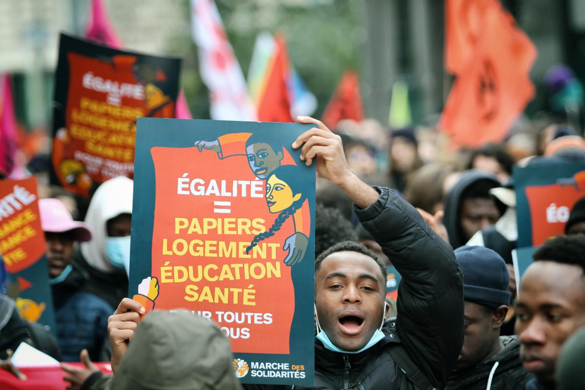 FRANCE - SOCIAL - DEMONSTRATION IN SUPPORT OF THE ISOLATED MINORS OCCUPYING THE GAITE LYRIQUE