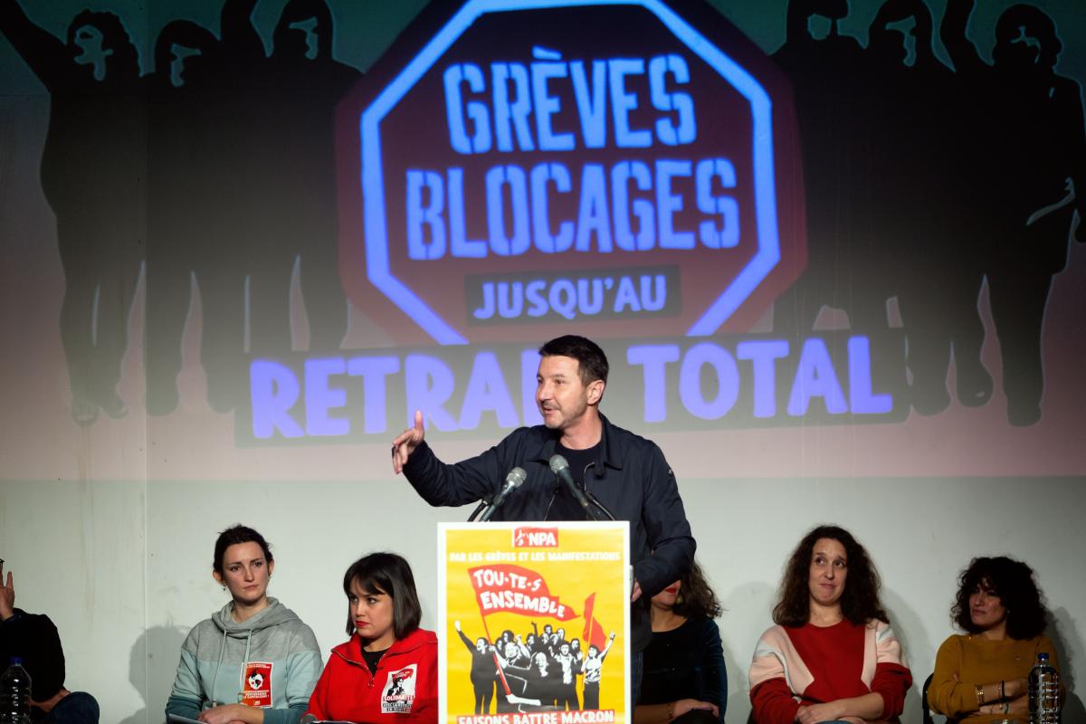 FRANCE - POLITICS - FRANCE - NPA MEETING AGAINST PENSION REFORM