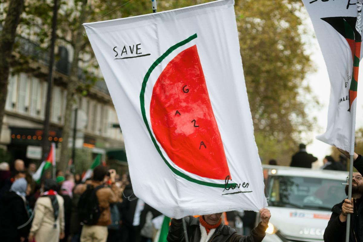 FRANCE - SOCIAL - DEMONSTRATION IN SUPPORT OF THE PALESTINIAN PEOPLE
