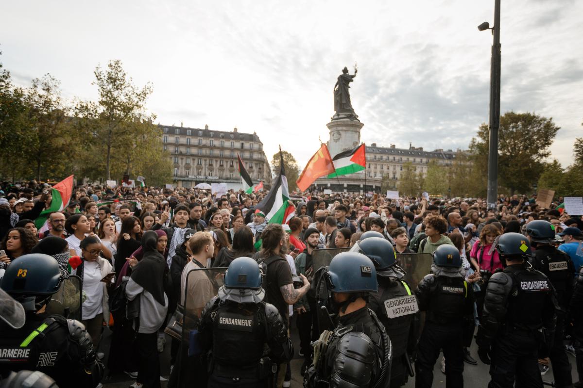 FRANCE - SOCIAL - BANNED RALLY IN SUPPORT OF THE PALESTINIAN PEOPLE