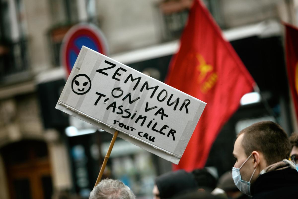 FRANCE - SOCIAL - DEMONSTRATION AGAINST ERIC ZEMMOUR PRESIDENTIAL MEETING IN PARIS