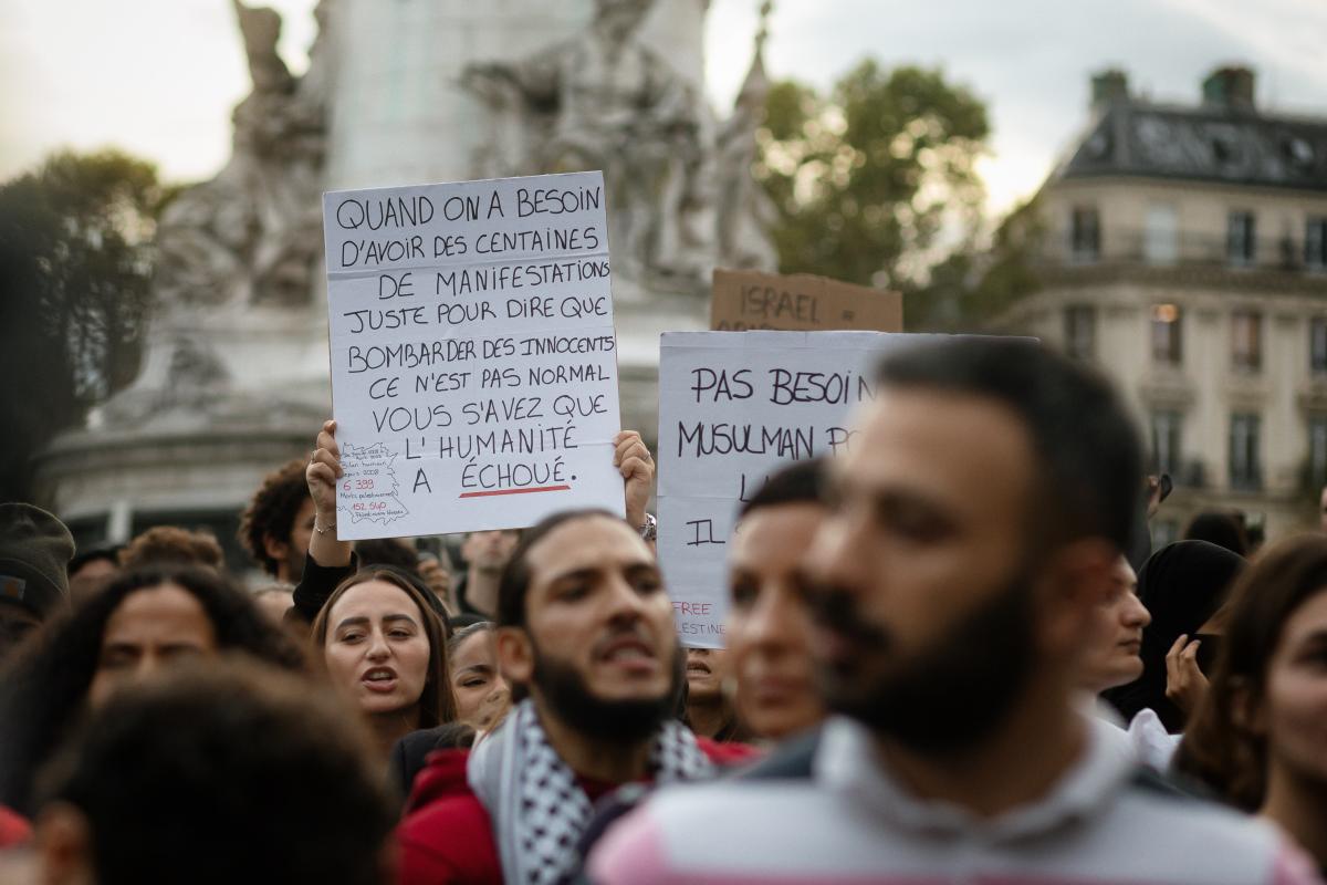 FRANCE - SOCIAL - BANNED RALLY IN SUPPORT OF THE PALESTINIAN PEOPLE