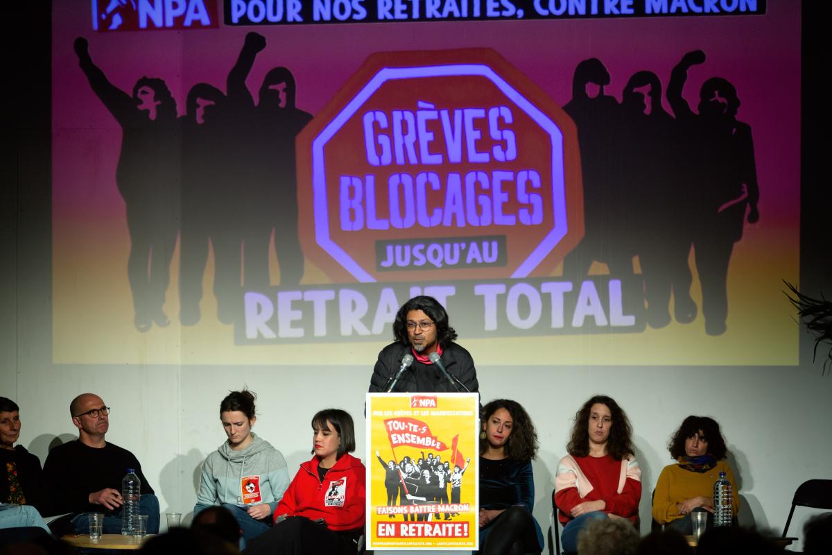 FRANCE - POLITICS - FRANCE - NPA MEETING AGAINST PENSION REFORM